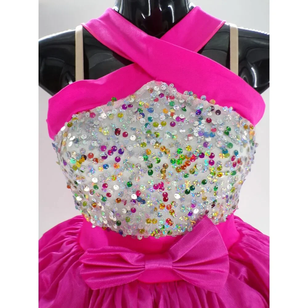 Pre-Owned Dance Costume Curtain Call E1787 XL Child Pink Jazz
